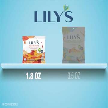 LILY'S Assorted Fruit Flavored No Sugar Added, Gummy Bears Bags, 1.8 oz (12 Count)
