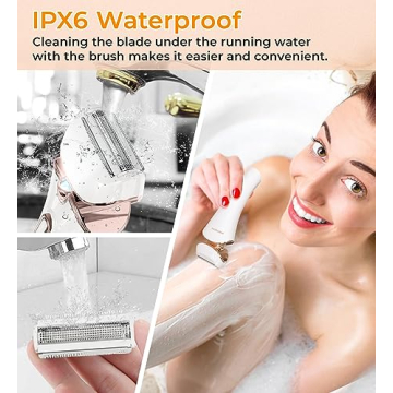 PRITECH Women's Electric Shaver Cordless Waterproof USB Rechargeable