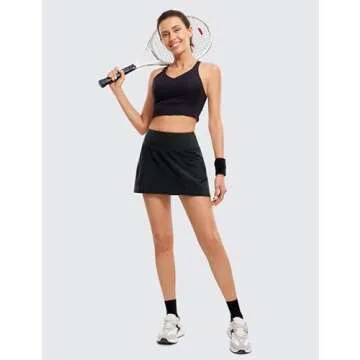 CRZ YOGA Women's High Waisted Tennis Skirts with Pockets