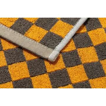 Madi-Cadi Hand Towels 5 Pack - Cotton Face Towels Soft, Absorbent, and Decorative Checkered Design for Bathroom, Kitchen, Gym, and Spa - 13 x 29 Inches for Any Occasion (Orange)