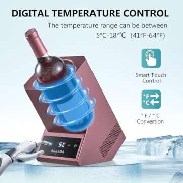 BODEGACOOLER Wine Chiller Electric, Portable Wine Bottle Chiller for 750ml Wine & Some Champagne, Ic...