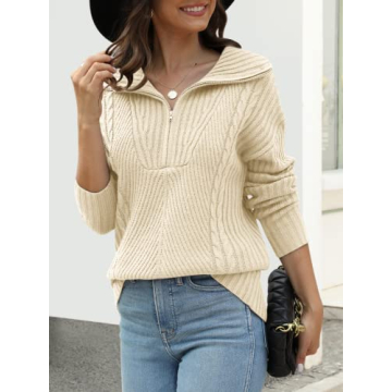 Soft & Stylish DEEP SELF Half Zip Sweater for Women