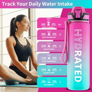 QLUR 32oz Motivational Water Bottle for Hydration Goals