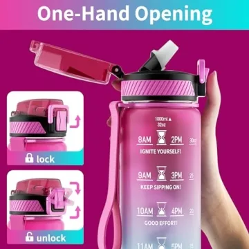 QLUR 32oz Motivational Water Bottle for Hydration Goals