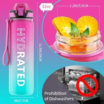 QLUR 32oz Motivational Water Bottle for Hydration Goals