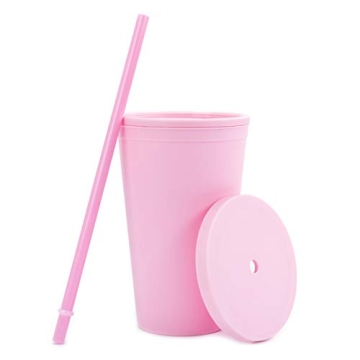 Colorful Tumblers with Lids - 12 Pack of 16oz Acrylic Cups