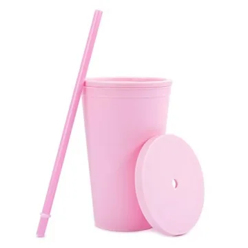 Colorful Tumblers with Lids - 12 Pack of 16oz Acrylic Cups