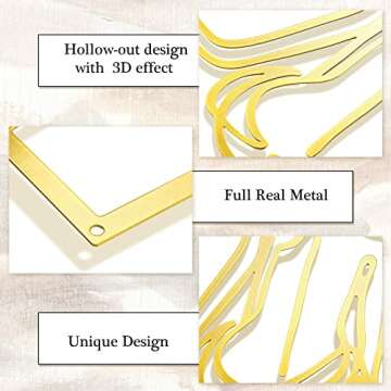 Set of 3 Metal Wall Art Decor 15x12 Inch Modern Abstract Wall Art Minimalist Wall Decor Large Rustic Wall Sculptures Single Line Decor Accents Hanging Women's Body Outline Poster (Gold, Modern Style)