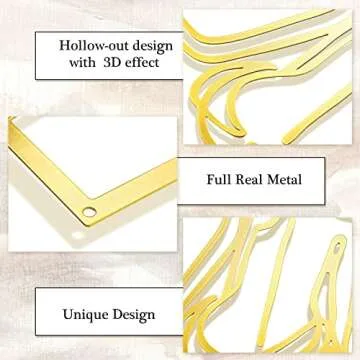 Set of 3 Metal Wall Art Decor 15x12 Inch Modern Abstract Wall Art Minimalist Wall Decor Large Rustic Wall Sculptures Single Line Decor Accents Hanging Women's Body Outline Poster (Gold, Modern Style)