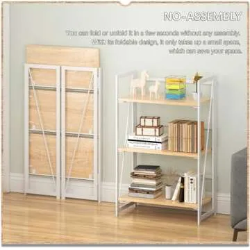 4NM Foldable No-Assembly Bookshelf for Home & Office