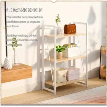 4NM Foldable No-Assembly Bookshelf for Home & Office