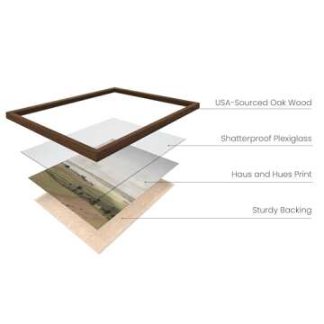 HAUS AND HUES Vintage French Posters - Antique Wall Decor with Vintage Prints, Frame Artwork, and Moody Charm, French-Inspired Posters for a Touch of Tuscany in Your Farmhouse (Walnut Frame, 24x36)