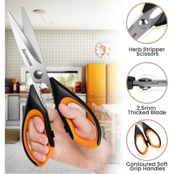 Astercook Heavy Duty Kitchen Shears 3-Pack with Ergonomic Handle