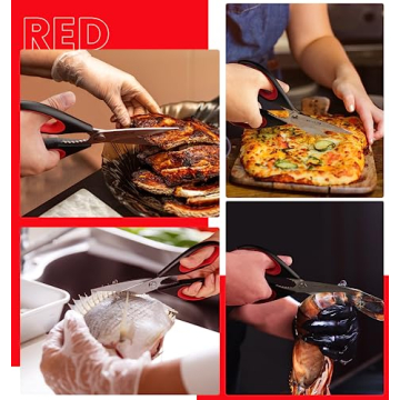 Astercook Heavy Duty Kitchen Shears 3-Pack with Ergonomic Handle