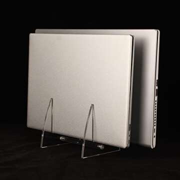 WANLIAN Laptop Holder Vertical Laptop Stand - Dual-Slot Vertical Laptop Stand, Laptop Vertical Stand,Upright Laptop Holder for Desk