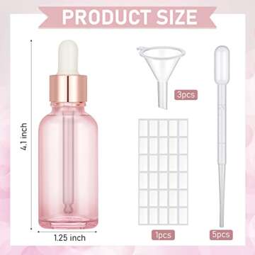 Nuogo 100 Pcs Glass Dropper Bottles 1 oz Essential Oil Dropper Bottles with Labels and Funnels Golde...