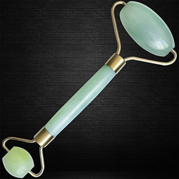 Jade Roller for Face Neck Beauty,100% Hand Made Natural Premium Jade Stone Rollers,Great Anti Aging ...