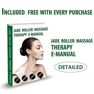 Jade Roller for Face Neck Beauty,100% Hand Made Natural Premium Jade Stone Rollers,Great Anti Aging Tools for Facial Skin Rejuvenation and Slimming Massage,Double Smooth Rollers.(English E-Manual)