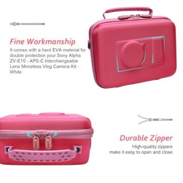 XANAD Hard Case for Sony Alpha ZV-E10/ZV-1 - Pink Carrying Case