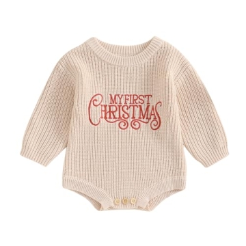 Adobabirl My First Christmas Baby Outfit - Cozy Bubble Romper for Newborns