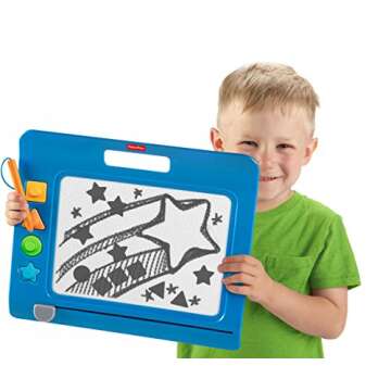 Fisher-Price Doodle Pro Slim - Blue, portable magnetic drawing tablet for mess-free art play for pre...