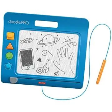 Fisher-Price Doodle Pro Slim - Blue, portable magnetic drawing tablet for mess-free art play for preschool kids ages 3 and up