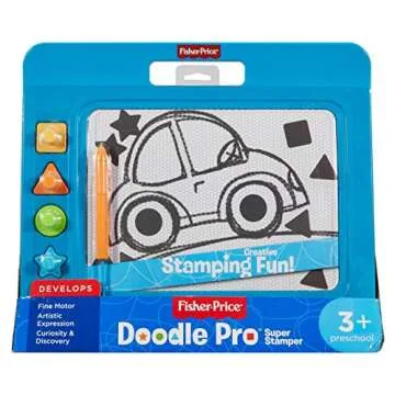 Fisher-Price Doodle Pro Slim - Blue, portable magnetic drawing tablet for mess-free art play for preschool kids ages 3 and up