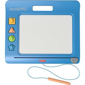 Fisher-Price Doodle Pro Slim - Blue, portable magnetic drawing tablet for mess-free art play for preschool kids ages 3 and up