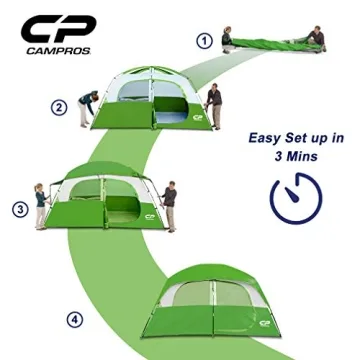 CAMPROS 6-Person Waterproof Camping Tent for Families
