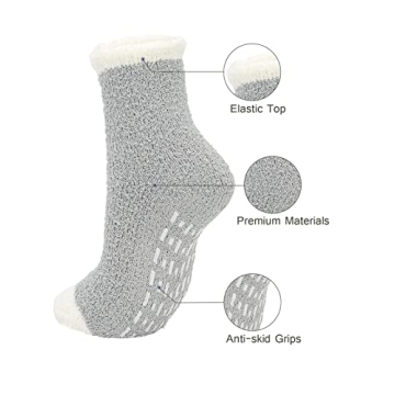 Century Star Anti Slip Cozy Soft Socks for Women Multi-Color