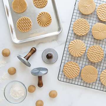 Nordic Ware Geo Cast Cookie Stamps for Creative Baking