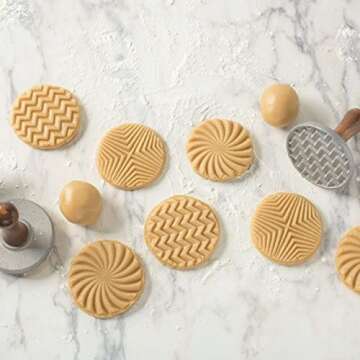 Nordic Ware Geo Cast Cookie Stamps for Unique Cookies