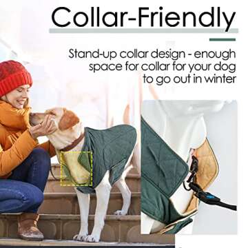 Cozy Waterproof Reversible Dog Coat for Winter Adventures