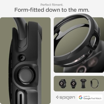 Spigen Liquid Air Designed for Google Pixel Watch 3 45mm Case Anti-Scratch Protective Soft TPU Cover Case (2024) - Matte Black