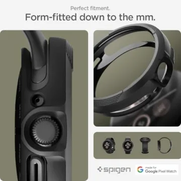 Spigen Liquid Air Designed for Google Pixel Watch 3 45mm Case Anti-Scratch Protective Soft TPU Cover Case (2024) - Matte Black