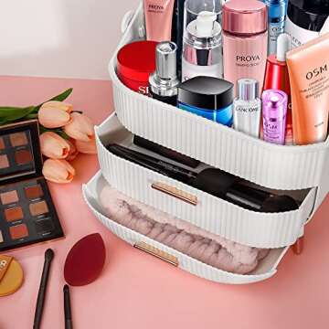 Makeup Organizer for Vanity,Cosmetics Organizer for Skin Care,Ideal Gift for girls,Portable Skincare Organizers,Bathroom Cosmetic Display Cases,Makeup Holder for Dresser and Countertop