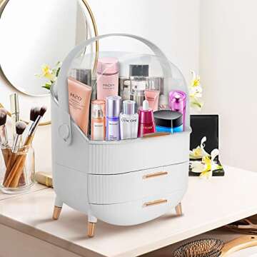 Makeup Organizer for Vanity,Cosmetics Organizer for Skin Care,Ideal Gift for girls,Portable Skincare Organizers,Bathroom Cosmetic Display Cases,Makeup Holder for Dresser and Countertop