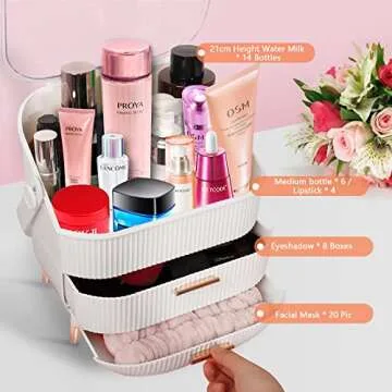 Makeup Organizer for Vanity,Cosmetics Organizer for Skin Care,Ideal Gift for girls,Portable Skincare Organizers,Bathroom Cosmetic Display Cases,Makeup Holder for Dresser and Countertop