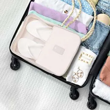 Eneteck Shoe Bags for Travel, Holds 3 Pair of Shoes Travel Bag for Packing, Travel Essentials for Flying Carry on Luggage Travel Accessories