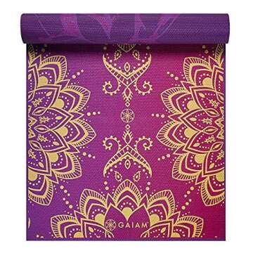 Gaiam Yoga Mat Extra Thick Non Slip Reversible Fitness Mat