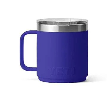 YETI Rambler 10 oz Stackable Mug, Vacuum Insulated, Stainless Steel with MagSlider Lid, Offshore Blue