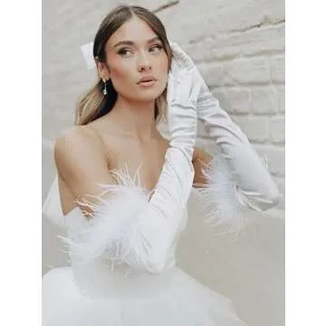 Aniler Women's Satin Long Opera Gloves for Elegant Occasions