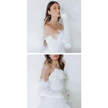 Aniler Women's Satin Long Opera Gloves for Elegant Occasions