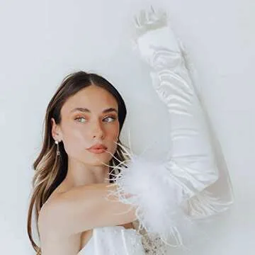 Aniler Women's Satin Long Opera Gloves for Elegant Occasions