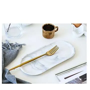 CHOOLD Marble Style Oval Plate for Desserts and Organization