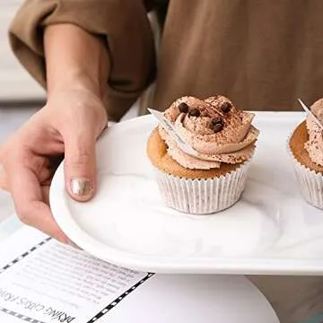 CHOOLD Marble Style Oval Plate for Desserts and Organization