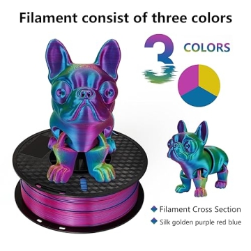 Kingroon Silk PLA Filament for 3D Printing - Triple Color