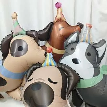 4 Animal Dog Balloons - Cute Party Decorations for Kids