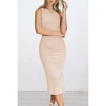 PRETTYGARDEN Women's Summer 2 Piece Midi Skirt Set