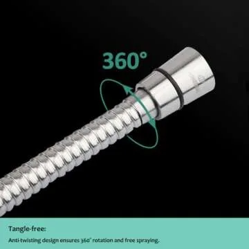 HOMEIDEAS 60" Stainless Steel Shower Hose Replacement